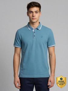 INTEGRITI Solid Men Polo Neck Light Blue