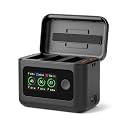 Intelligent Battery Charger for DJI OSMO 360&amp;Action 6/5 Pro/4/3,27W Fast Intelligent Bi-Directional Charging Hub w/LCD Display Shows Battery SOC,Charger Only (OSMO Charger Hub)