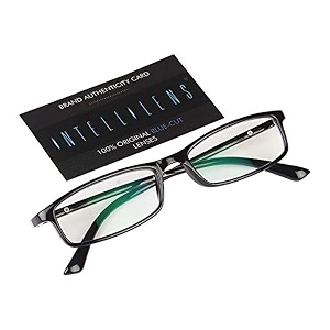 intellilens nvision unisex power reading blue cut anti reflection full frame spectacles glasses for mobile laptop tablet computer 52-18-135