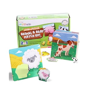 firstcry intelliskills premium jumbo 20 pcs animal amp baby match up puzzles for kidseducational amp learning puzzle game for boys amp girlsfun amp challenging brain booster toy4 yearsbirthday gift