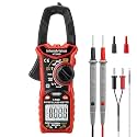 Digital Clamp Meter T-RMS 6000 Counts, Amp Clamp Voltage Tester Auto-ranging, NCV AC DC Current Voltage Resistance Capacitance Frequency Diode Temperature Measure Tester Multimeter HT206D