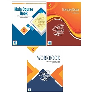 interact in english literature  main course book mcb  workbook for class 10  a textbook for english course communicative - combo set of 3 books  x with exam360 brand sticker amp packaging