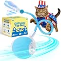 Interactive Cat Balls Toys for Indoor Cats, Automated Smart Ball Cat Toy with Elastic Mesh Tail, 3-Speed Rechargeable Rolling Kitten Toy, Electronic Mental Stimulating Self Play Pet Ball for Fun