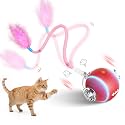 Interactive Cat Toys for Indoor Cats,3 Modes Electric Moving Cat Ball with Feather Tail,800MAH Large Capacity & Low Noise,Automatic Kitten Toys for Bored Indoor Adult Cats