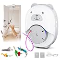 Interactive Cat Toys for Indoor Cats, Automatic Rechargeable Hanging Feather Wand with Flying Motion, 4 Packs Replaceable Accessories, Exercise Enrichment Toy for Cats, Long-Lasting USB Charging