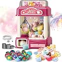 Interactive Claw Toy Arcade Machine with Prizes, Kids Vending Machine with Lights, Music, Plush Toys &amp; Capsules, Mini Claw Machine USB Rechargeable, Birthday Gift for Girls Ages 6-12