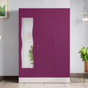 Interio by Godrej Slimline 3 Door with Locker, Drawer and Curvilinear Mirror Metal Almirah