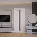 SARTODOORS Interior Door 32 x 80 inches | Base 3094 White Swing Door | Opaque Glass MDF Modern | Bedroom Bathroom