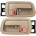 Interior Door Handles W/Bezel (Pair), Beige, Front Left Driver & Right Passenger for Toyota Tundra (Standard/Extended Cabs ONLY) 2000 2001 2002 2003 2004 2005 2006