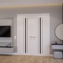 SARTODOORS Interior French Doors 60 x 84 inches | Base 3094 White Double Swing Doors | Opaque Glass MDF Modern | Living Room Office