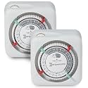 Intermatic TN111K 15-Amp Indoor Timer - Versatile 24-Hour Control - Easy Manual Override and Single 2-Prong Design (2 Pack)