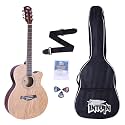 INTERN 40 inches Acoustic Cutaway Guitar with Pick-up &amp; truss rod, carry bag, strings pack, strap &amp; picks. Premium Wooden durable built, Tonal stability with professional sound amplificaiton (Stripes)