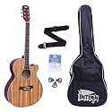 INTERN 40 inches Acoustic Cutaway Guitar with Pick-up & truss rod, carry bag, strings pack, strap & picks. Premium Wooden durable built, Tonal stability with professional sound amplificaiton (ASH)