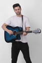 intern Blue 41 inches Cutaway Shape Acoustic Guitar with truss rod Acoustic Guitar Basswood Basswood Right Hand Orientation (Blue)