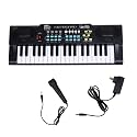 Intern INT-KB-3701 37 Keys Mini Keyboard Piano for Kids &amp; Beginners with Microphone, 5V DC Power Adapter, 22 Demo Songs, 8 Rhythms, 8 Tones, Portable Electronic Musical Keyboard, Black