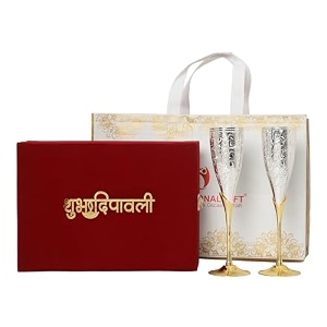 international gift german silver wine glasswinee goblet set of 2 pieces glass with best sister ever tag with velvet box and carry bag