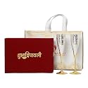 INTERNATIONAL GIFT® German Silver Wine Glass/Winee Goblet Set of 2 Pieces Glass with Best Sister Ever Tag with Velvet Box and Carry Bag