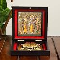 INTERNATIONAL GIFT Multicolor Lord Ram Darbar Idol Charan Paduka Box | for Pooja, Blessing &amp; Return Gift