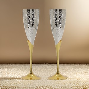 international gift german silver wine glasswinee goblet set of 2 pieces glass with best sister ever tag with velvet box and carry bag