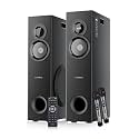 Intex 1000-D Multimedia 100 Watt Bluetooth Tower Speaker | 2 Cordless Karaoke Mic &amp; Party Speaker | LED Display &amp; Triple Bass Boosted Drivers | Fully Remote Control (Black)