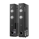 Intex 1500-D Multimedia 150 Watt Bluetooth Tower Speaker | 2 Cordless Karaoke Mic & Party Speaker | LED Display & Triple Bass Boosted Drivers | Fully Remote Control (Black)