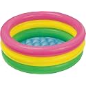 Intex 3KB Kid's Inflatable Baby Bath Tub Pool, 2ft, 3-4 Years (Multicolour)