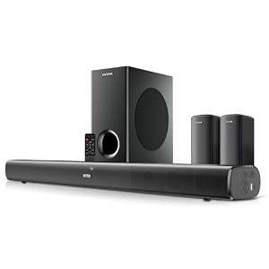 intex 51 ch 200w bluetooth soundbar  360 surround sound amp deep bass  remote control  6534 subwoofer bluetooth v5  usb hdmi aux in amp optical connectivity black