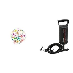 intex air baloon pump and intex lively print balls - stars multi color