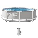 INTEX Prism Frame 10ft x 30in Round Above Ground Swimming Pool Set w/Pump