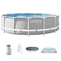INTEX Prism Frame 14ft x 42in Round Above Ground Swimming Pool Set w/ Pump
