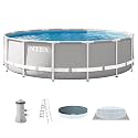 INTEX Prism Frame 15ft x 42in Round Above Ground Swimming Pool Set w/Pump