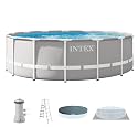 INTEX Prism Frame 15ft x 48in Round Above Ground Swimming Pool Set w/Pump