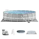 INTEX Prism Frame 20ft x 52in Round Above Ground Swimming Pool Set w/Pump