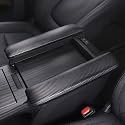 INTGET Center Console Armrest Cover for 2021-2025 2026 Toyota Sienna Accessories Leather Carbon Fiber Interior Middle Arm Rest Cover Lid Protector for 2022 2023 2024 Toyota Sienna 2026 Accessories