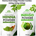 INTIMIFY Herbal Henna Powder and Indigo Powder Combo- for Natural Black & Shiny Hair (200 g)