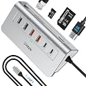 intpw USB C Hub 10-in-1, 28° Ergonomic Ethernet Hub,10Gbps, HDMI 4K@60Hz