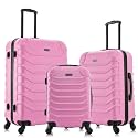 InUSA ENDURANCE Luggage with Spinner Wheels | Durable Lightweight Hardshell Spacious Travel Sets with Handle and Trolley | (20in, 24in, 28in) 3 Piece Luggage Set | Pink