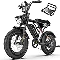 INVANTI Electric Bike for Adults with 750W Rated Motor, 70Miles & 20Mph, 20x4 Fat Tire Electric Dirt Bike with 48V 15.6AH Removable Battery, Full Suspension Ebike with Colorful LED Display