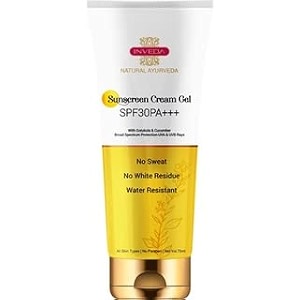 inveda sun screen cream gel spf 30  sunscreen spf 30 for oily skin with cucumber amp aloe vera gives maximum sun protection amp hydration 75ml