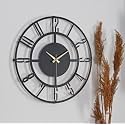 Inventive Arts Designer Decorative Stylish Metal Wall Clock For Home , Fancy Big Size (Black) - Analog, 3.81 Cm, 40 Cm