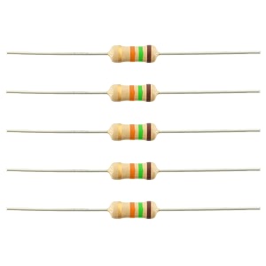 invento 10pcs 15k ohm carbon film resistor 14 w resistance 025 watt 250mw 5 tolerance for diy