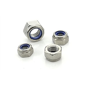 invento 5 pcs m10 nylon insert nylock lock ss steel nuts for diy projects