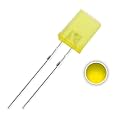 INVENTO 5pcs 2x5x7mm Rectangle LED Yellow Diffused Color Lens Light Emitting Diode Lamp Bulb