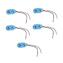 Invento 5pcs 9V 9volt Battery Holder Clip Snap On Connector Cable Lead Blue