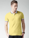 INVICTUS Solid Men Polo Neck Yellow T-Shirt