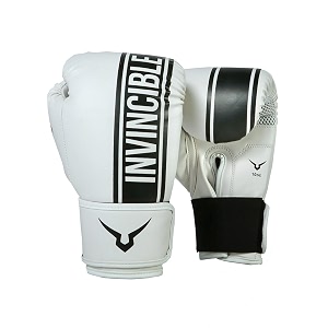 invincible tejas fitness training synthetic leather boxing gloves for men amp women white-black 10 oz
