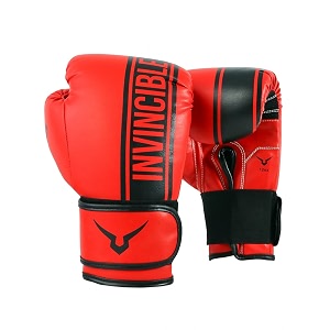 invincible tejas fitness training synthetic leather boxing gloves for men amp women red-black 10 oz