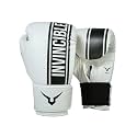 Invincible Tejas Fitness Training Synthetic Leather Boxing Gloves for Men &amp; Women (White-Black, 10 OZ)