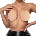Invisible Adhesive Push-Up Bra Sticky Strapless Bra with Clear Halter Strap