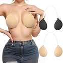 Invisible Adhesive Push-Up Bra Sticky Strapless Bra with Clear Halter Strap